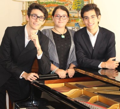 Federico Di Noto, Carmen Sottile e Gabriele Laura,  i giovani pianisti dell'Ecole Joyeuse(1)