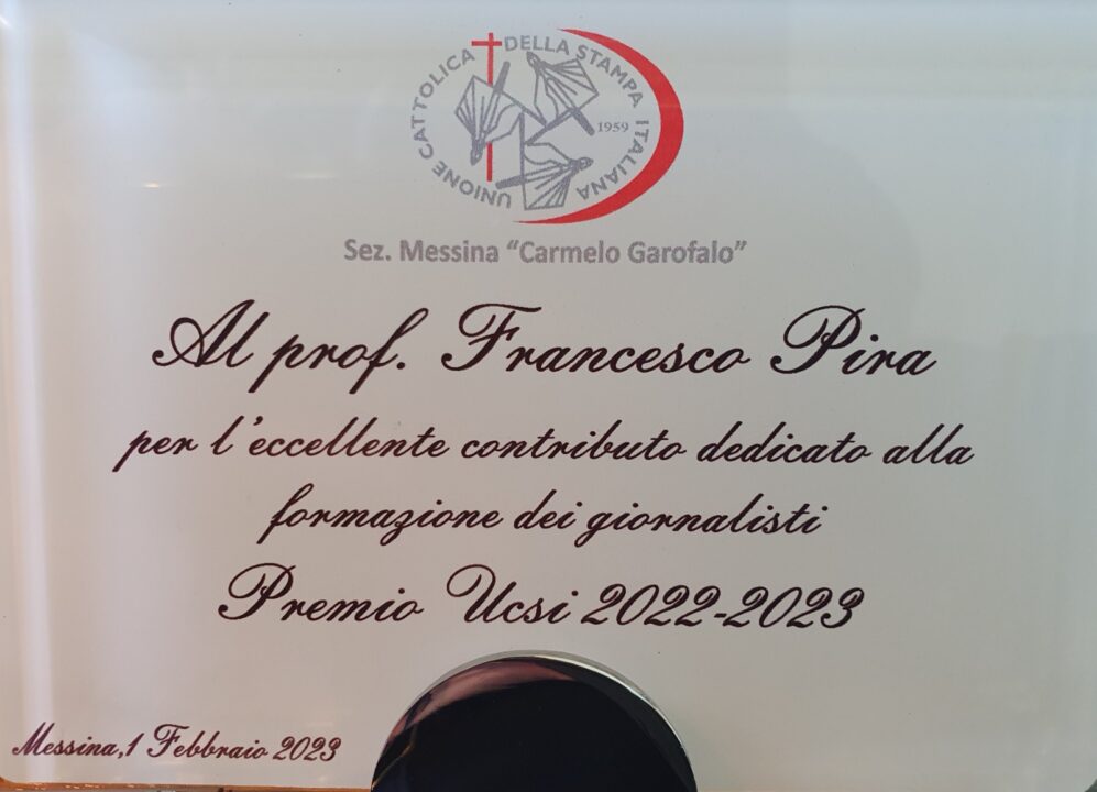 Premio UCSI 22/23 “Carmelo Garofalo” al prof. Francesco Pira